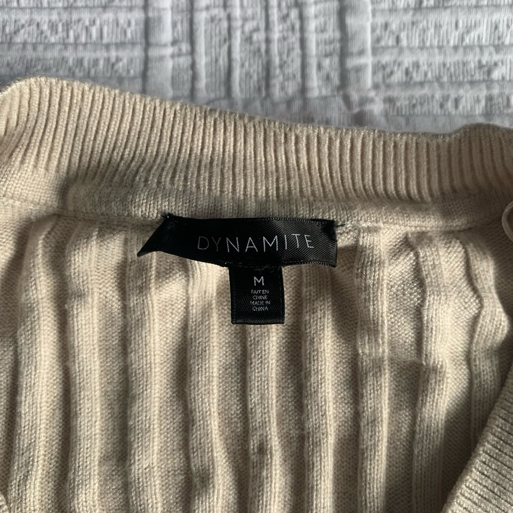 Dynamite Cream Ribbed Cardigan - Picture 2 of 2